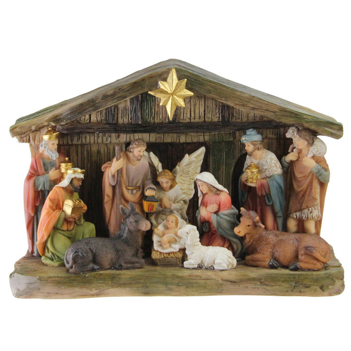 Northlight Christmas Tabletop Nativity Set with Color Changing LED Light & Reviews